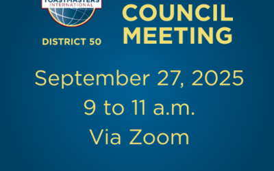 District Council Meeting September 27 – Registration Required